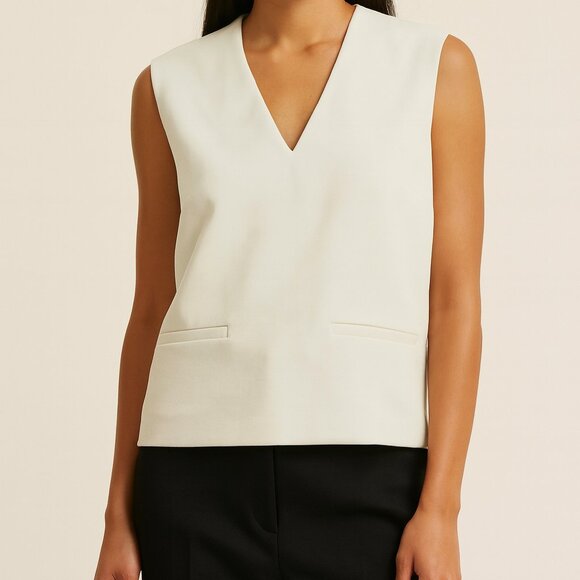 a new day Tops - A New Day Sleeveless V-Neck Lined Top Light Cream Size X-Small NWT